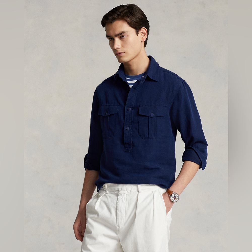 Classic Fit Linen-Silk Popover Shirt
Polo Ralph Lauren